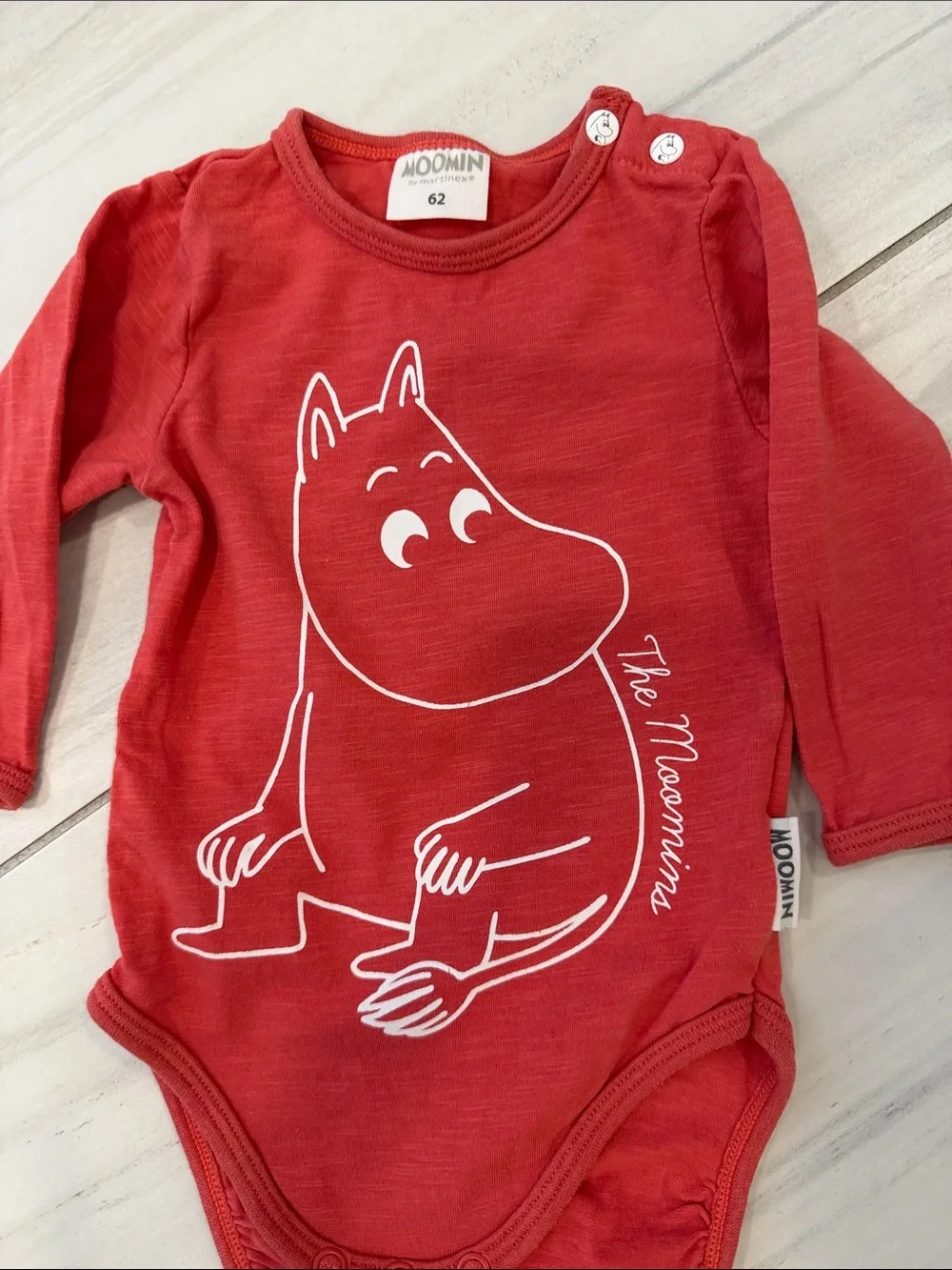 Moomin by Martinex Red Baby One-Piece with Moomin Character Size 0-3M/62cm